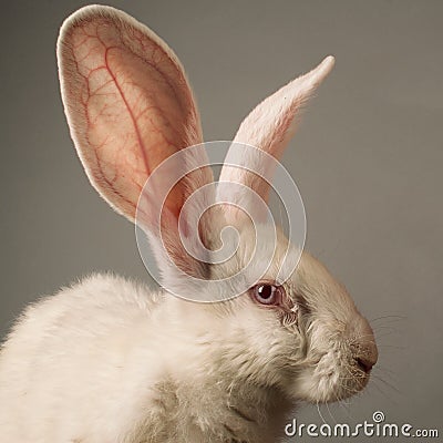 White rabbit portrait Stock Photo