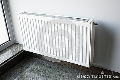 White Radiator Stock Photo