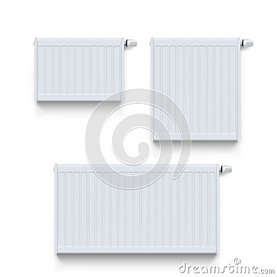 White radiator set Vector Illustration