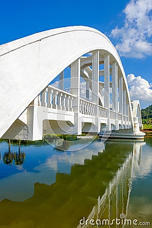 White Railway Bridge Stock Photo