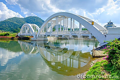 White Railway Bridge Stock Photo