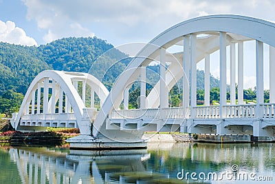 White Railway Bridge Stock Photo