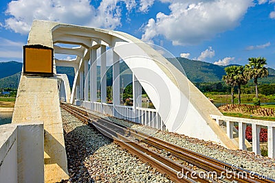 White Railway Bridge Stock Photo