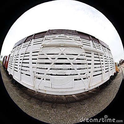 White railway car or carriage Stock Photo