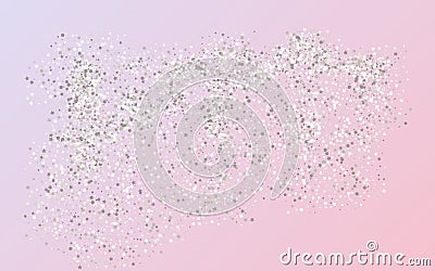 White Rain Effect Pink Background. Shiny Glow Vector Illustration