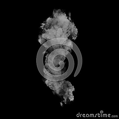 White realistic smoke isolated on black background, White smoke PNG Stock Photo