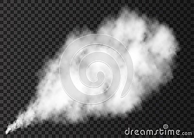 White realistic smoke puff. Vector Illustration
