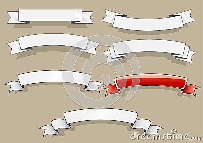 White and red banners Vector Illustration