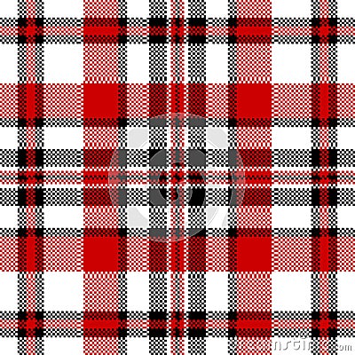 White red check square pixel seamless pattern Vector Illustration