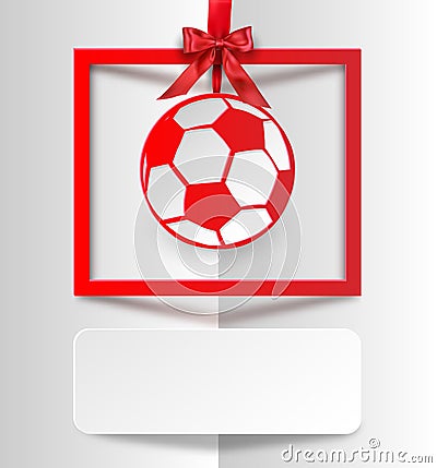 White and red football world cup card. Vector Illustration