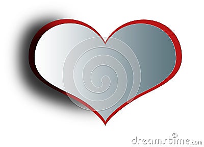 white with a red heart with no background. Stock Photo