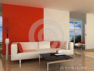 White-red interior. Stock Photo