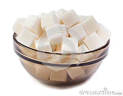 White refined sugar,Close up on a white background Stock Photo