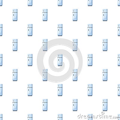 White refrigerator with separate freezer pattern Vector Illustration