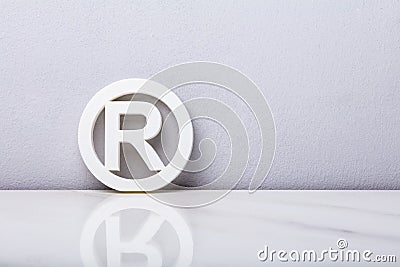 White Registered Trademark Sign Stock Photo