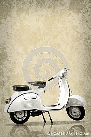 White retro scooter Stock Photo