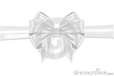 White ribbon bow wrapping Vector Illustration