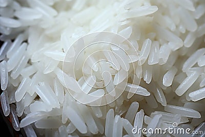 White rice beauty close up of perfectly cooked grains in detail Stock Photo
