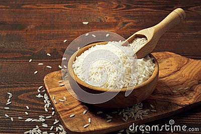 White rice in bowl Stock Photo