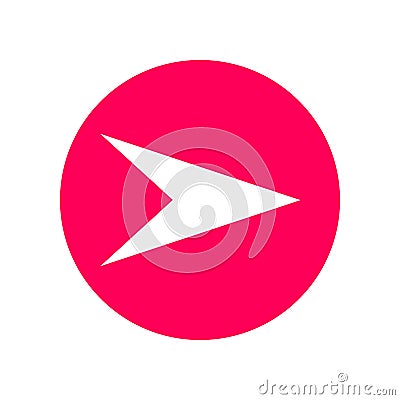 White right next arrow in a red circle Vector Illustration