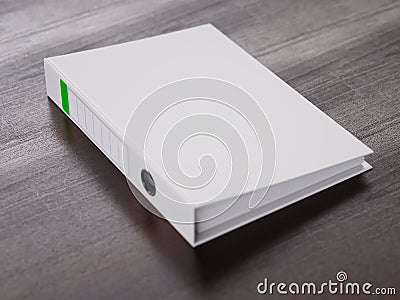 White ring binder on a table Stock Photo