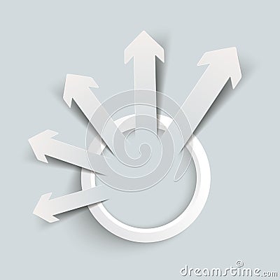 White Ring Paper Arrows Growth PiAd Vector Illustration