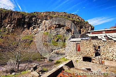 Ruins of a hydropower plant at White River State Park Stock Photo