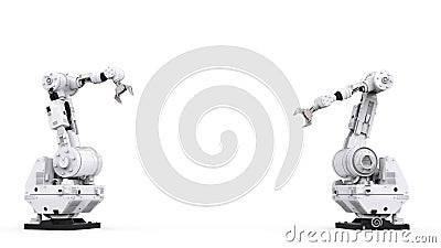 White robotic arm with blank space Stock Photo