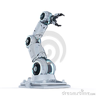 White robotic arm Stock Photo