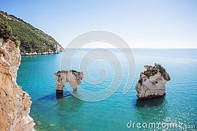 White rocks in the sea, Gargano National Park, Italy Stock Photo