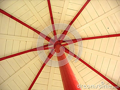 White roof with red stakes Stock Photo