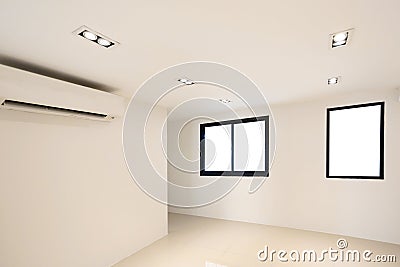 White room emply in Warm white Stock Photo