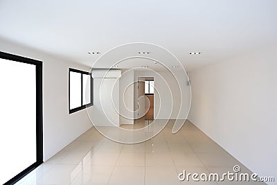 White room emply in Warm white Stock Photo