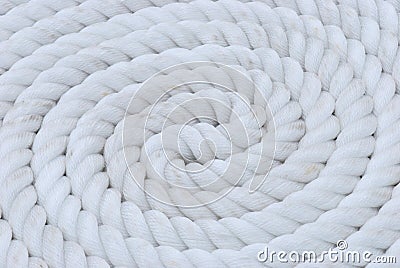 White Rope Coil Stock Photo