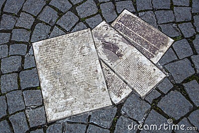 White Rose Memorial Leaflets at University in Munich, Germany, Editorial Stock Photo