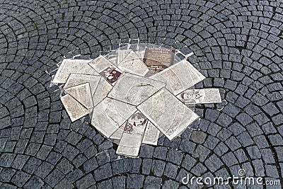 White Rose Memorial Leaflets at University in Munich, Germany, Editorial Stock Photo