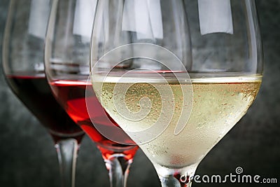 White Rose and Red Wine Stock Photo