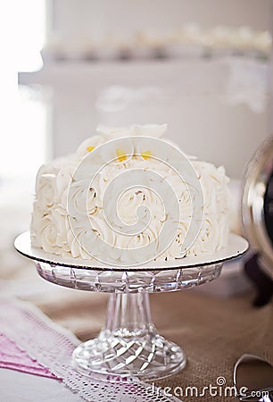 White roses cake Stock Photo