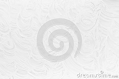 White rough dry plaster texture with curly curved lines as simple abstract background. Stock Photo