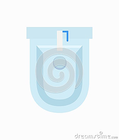 White Round Bidet Icon Vector Illustration Vector Illustration