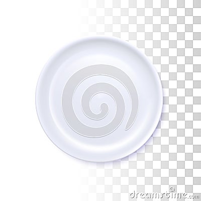 White Round Plate Vector Illustration
