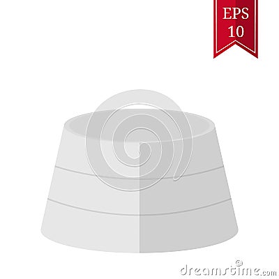 White Round Podium, Pedestal, Platform isolated on white background. Cartoon Flat Style. Vector illustration for Your Design Vector Illustration