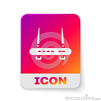 White Router and wi-fi signal icon isolated on white background. Wireless ethernet modem router. Computer technology Vector Illustration