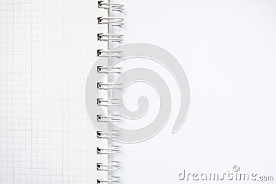 White ruled notebook with ring isolated on white background Stock Photo