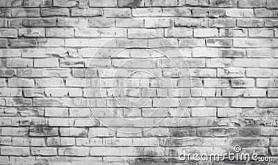 White Rustic Texture. Retro Whitewashed Old Brick Wall Surface. Vintage Structure. Grungy Shabby Uneven Painted Plaster Stock Photo