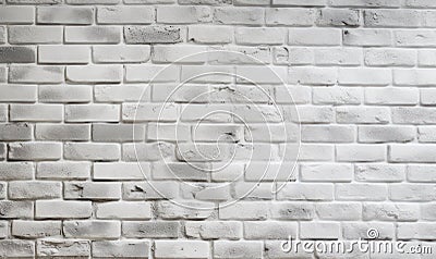 White Rustic Texture. Retro Whitewashed Old Brick Wall Surface. Vintage Structure. Grungy Shabby Uneven Painted Plaster Stock Photo