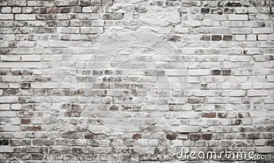 White Rustic Texture. Retro Whitewashed Old Brick Wall Surface. Vintage Structure. Grungy Shabby Uneven Painted Plaster Stock Photo