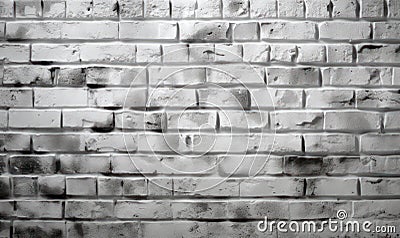 White Rustic Texture. Retro Whitewashed Old Brick Wall Surface. Vintage Structure. Grungy Shabby Uneven Painted Plaster Stock Photo