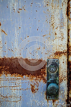 White rusty doorknob Stock Photo