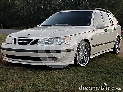 White Saab arc 95 2004 Editorial Stock Photo